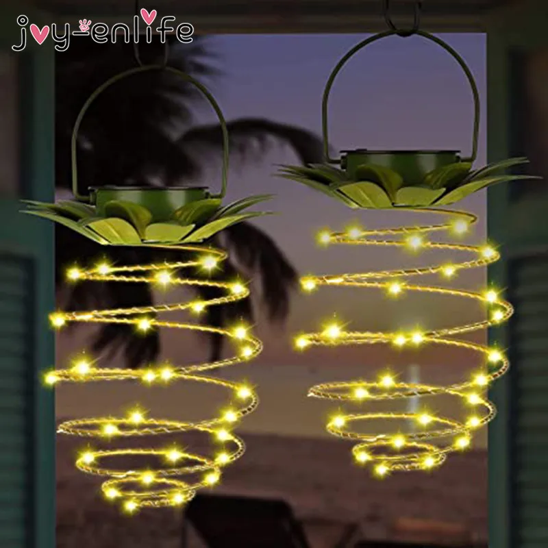 

Outdoor Decor Metal pineapple Shape solar light Garden Lights waterproof Wall Lamp hanging lantern Yard porch walkway decoration
