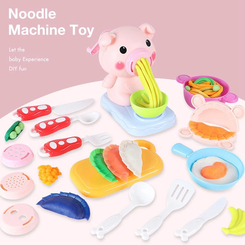 

Noodle Machine Toy Play Machine Tools Kit DIY Dough Kitchen Creations Playset for Kids Boys and Girls