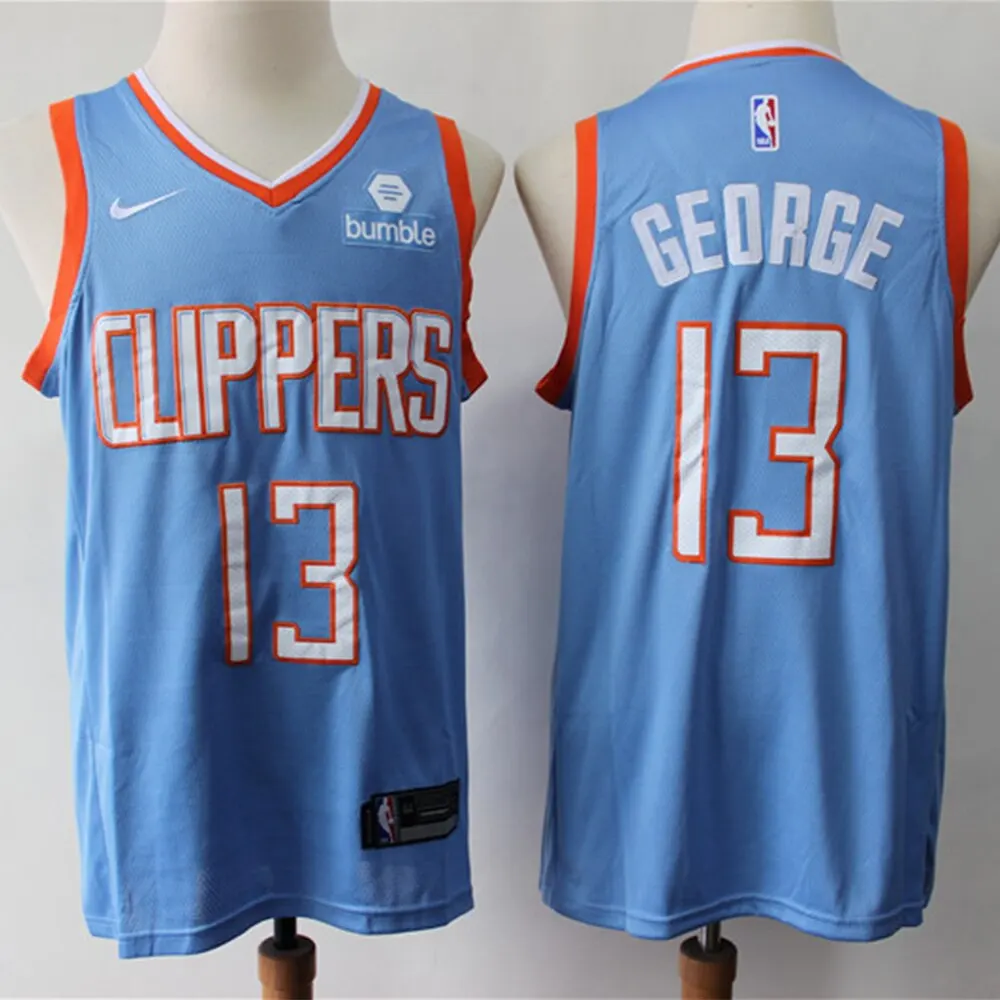 

NBA Los Angeles Clippers #13 Paul George Men's Basketball Jersey City Edition Retro Swingman Jersey Stitched Mesh Men's Jerseys
