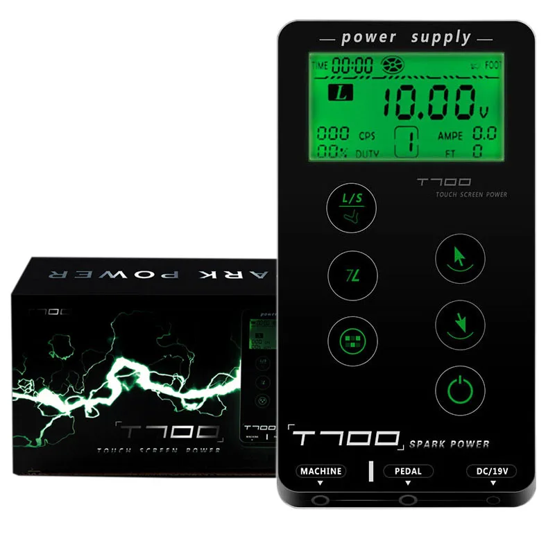 

Tattoo Power Supply Touch Screen T-700 Intelligent Digital LCD Makeup Dual Tattoo Power Supplies Set For Tattoo Machine