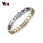 Vnox 7 мм Ширина Здоровье и гигиена магнитный браслет Нержавеющая сталь цепочку для Для женщин Регулируемый Длина