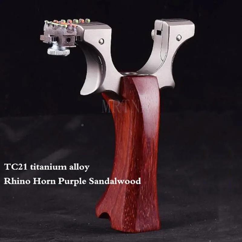 

Outdoor Hunting Wire Cutting Slingshot Titanium Alloy TC21 Adult Competition Shooting Precision Slingshot 2021