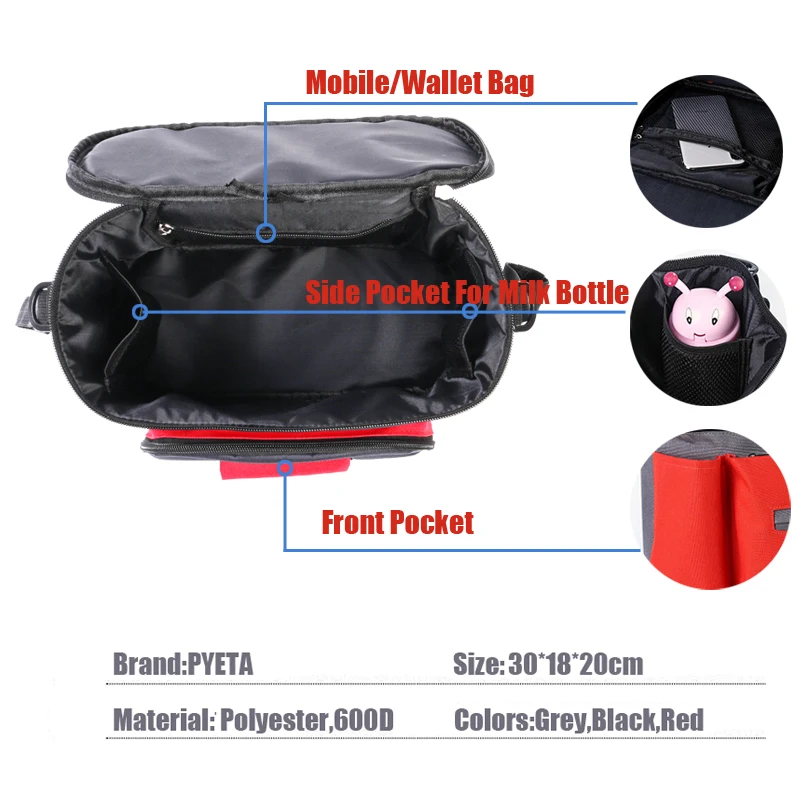 Новое поступление сумка на детскую коляску PYETA органайзер для детских