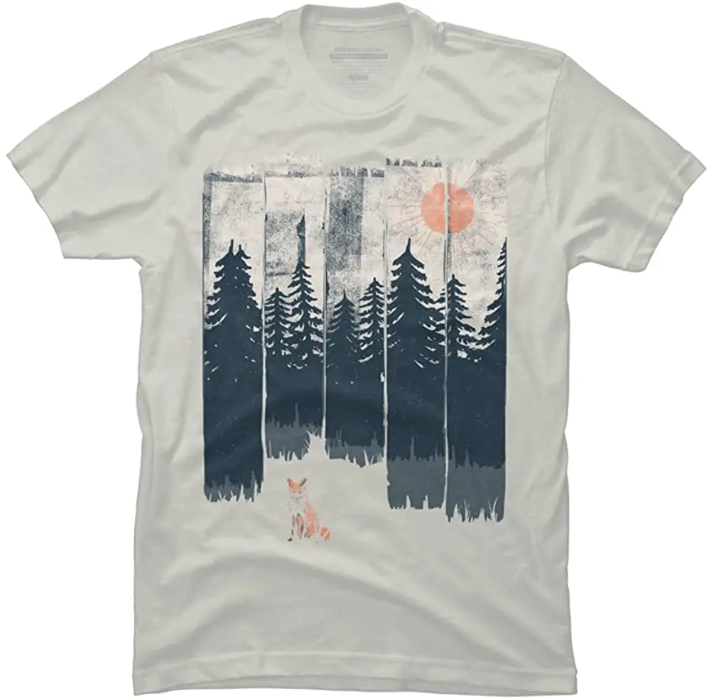 

Summer High Quality Men T-shirt A Fox In The HWild Mens Graphic Printing T-Shirt New Cotton Short Sleeve O-Neck Men Clothing