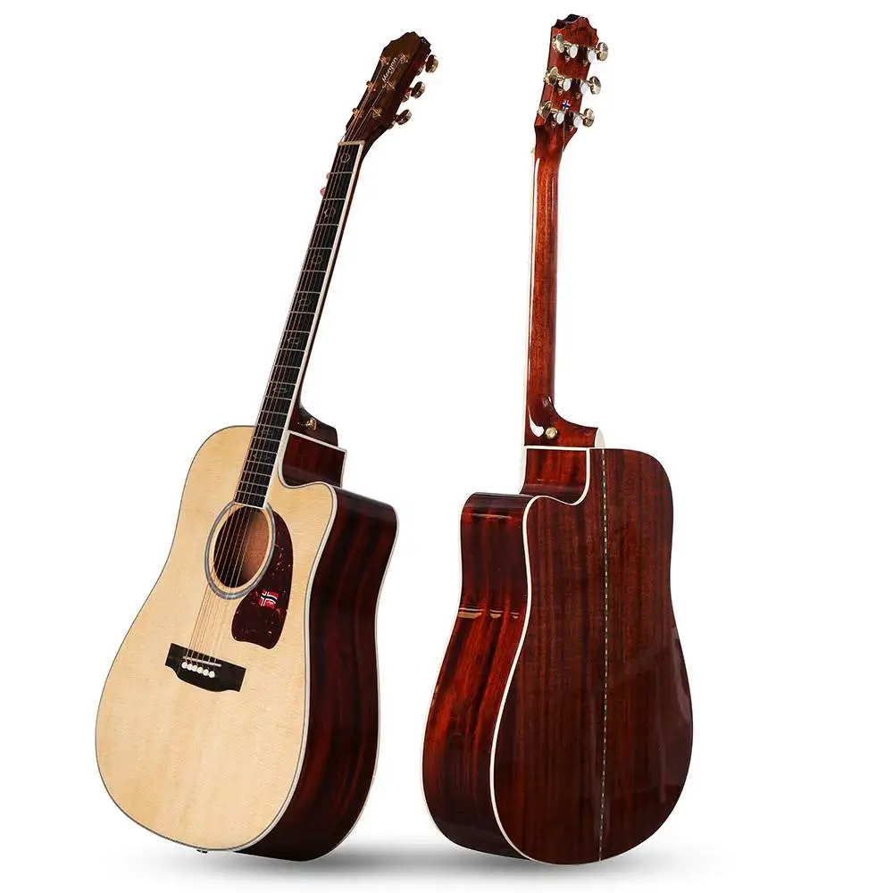 

41 inch Acoustic Folk Guitar 6 Strings Ebony Sitka Mahogany Musical Instruments for Beginner Students
