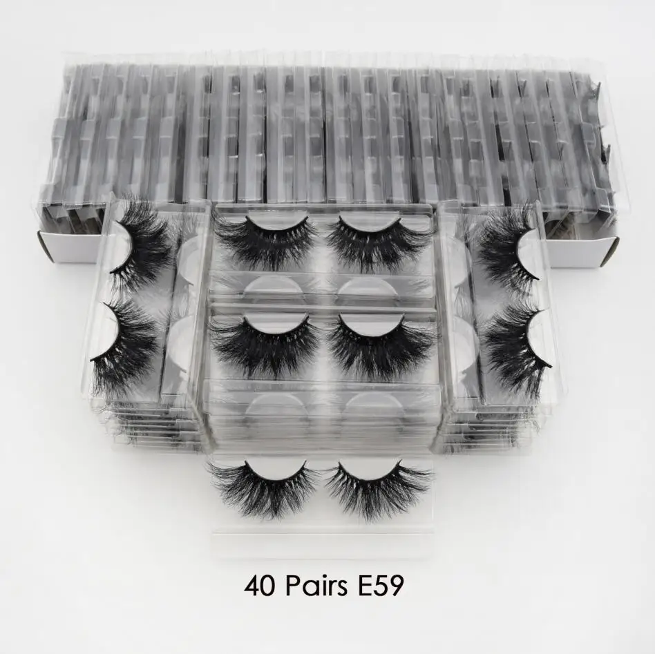 40 pairs E59 40 пар/лот visofree 25 мм мягкие ресницы 3d норковые ресницы безжалостные ручной работы маганские ресницы пушистые норковые ресницы E70 - Цвет: 40 pairs E59