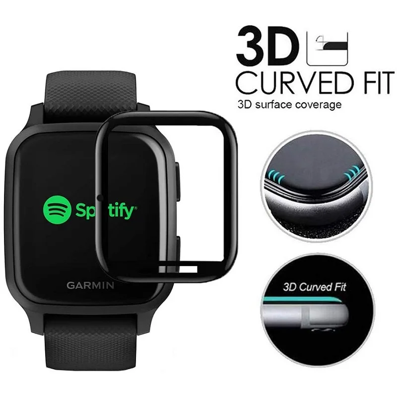 100pcs 3d curved soft screen protector for garmin venu sq smart watch full cover protective film non tempered glass free global shipping