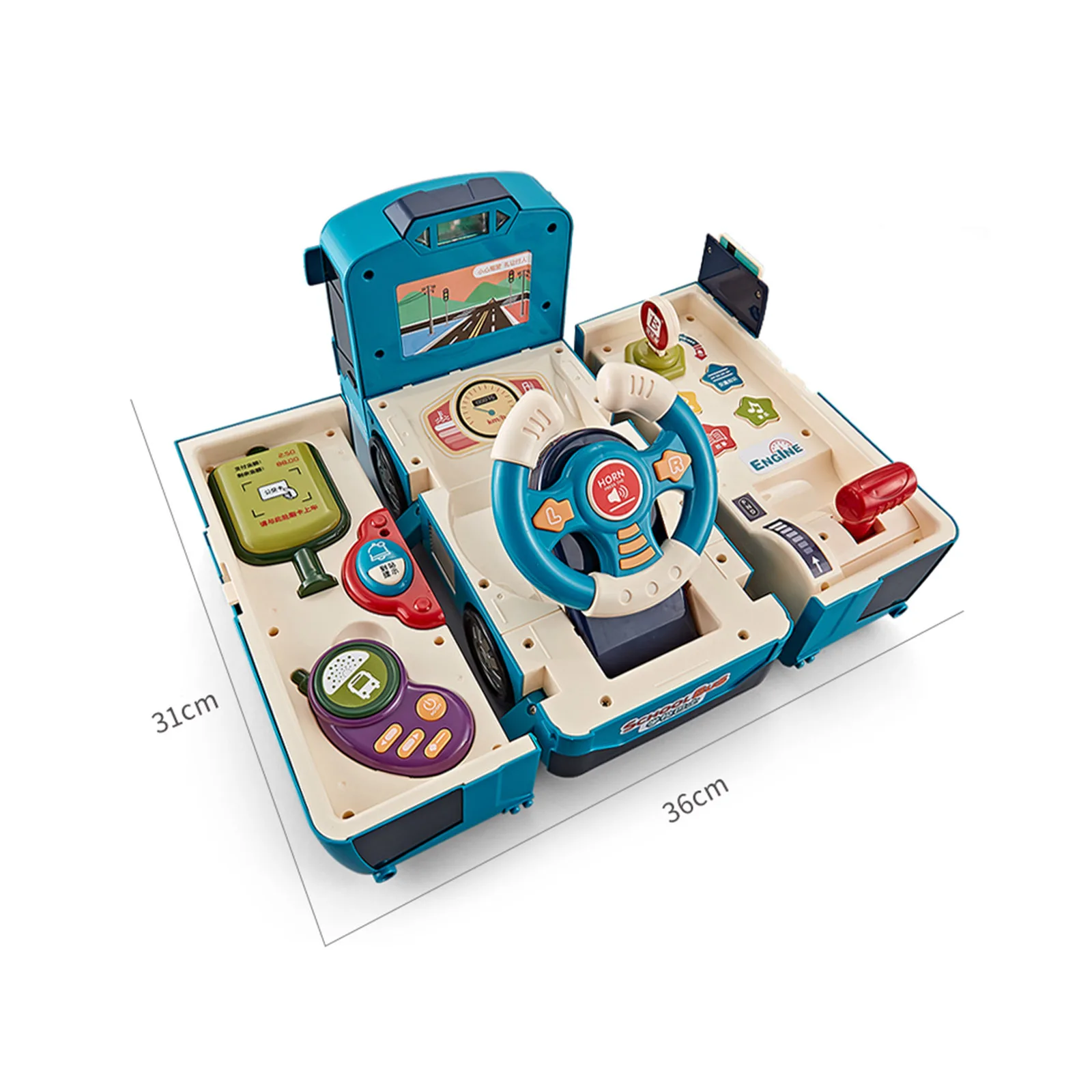 

Educational Multifunctional Driving Simulation Car Toy Baby Deformation Toy Baby Cartoon Simulation Bus School Bus Model Kids