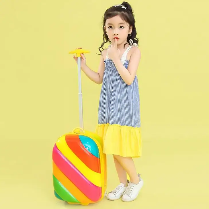 Rolling Suitcase for girls Rainbow Kids Suitcase Travel Luggage Suitcase for girls trolley luggage Wheeled Suitcase trolley bags