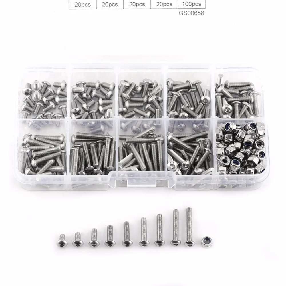 Болты и гайки M3 винты с шестигранной головкой из нержавеющей стали SS304 на кнопках