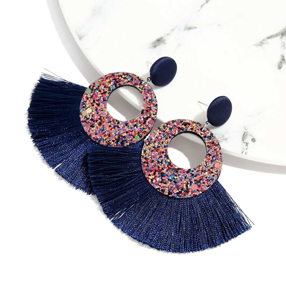 CWEELRed серьги с кисточками для женщин Bohemians Эффектные ювелирные изделия 2019 большие