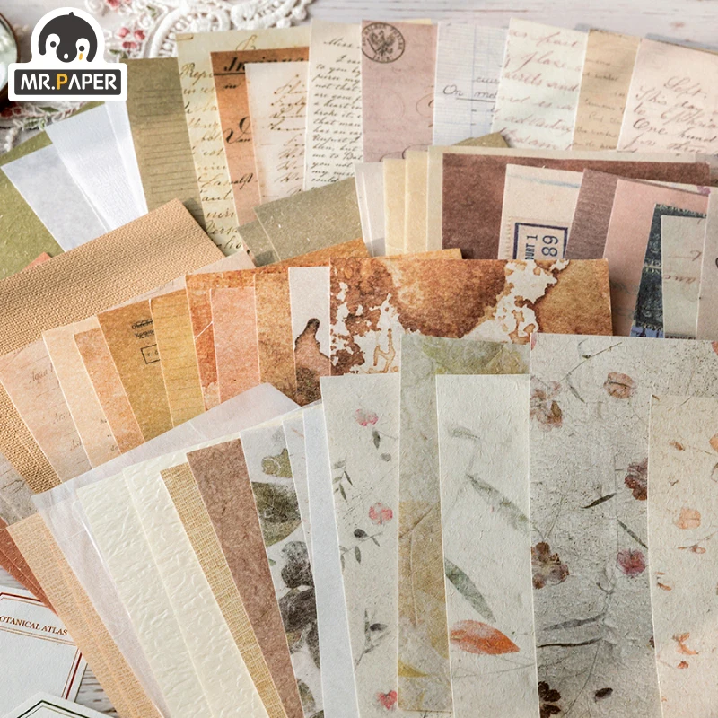 Mr.paper 30 Pcs/bag 4 Designs Vintage Style Paper Tip Temperature Series Creative Stationery Hand Account DIY Material Package