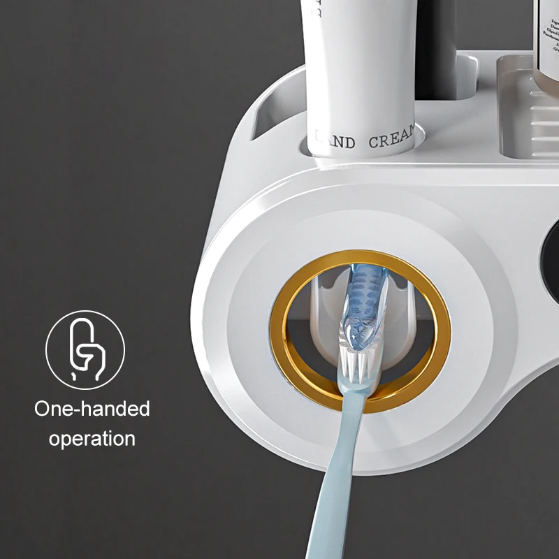 toothbrush holder for restroom automatic toothpaste squeezer dispenser home punch free toothbrush holder bathroom accessories free global shipping