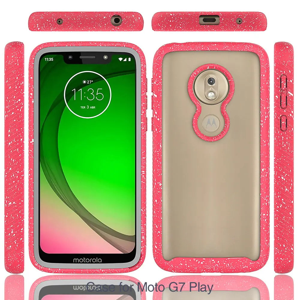 Противоударный гибридный защитный чехол из ТПУ для Moto G7 прозрачный G G6 Forge Play выше