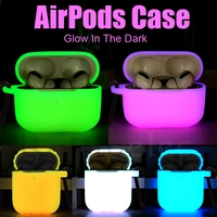 cute airpods pro case silicone cover for air pod 2 3 earpods case luxury luminous earphone accessories support wireless charging