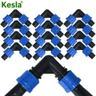 20 шт. капельная лента для орошения 58 дюйма, 16 мм, коннектор, Колено 90 градусов, пряжка с резьбой, садовая система капельного орошения, садовые инструменты