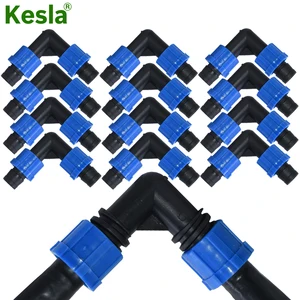 20 шт. капельная лента для орошения 58 дюйма, 16 мм, коннектор, Колено 90 градусов, пряжка с резьбой, садовая система капельного орошения, садовые инструменты