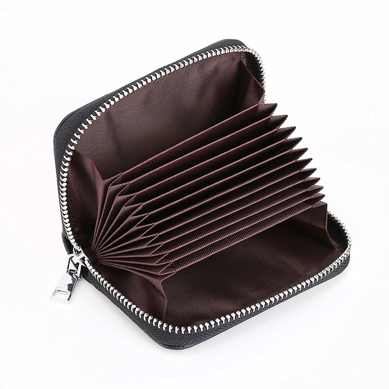 Маленький кошелек из кожи с щеткой и защитой от кражи женский