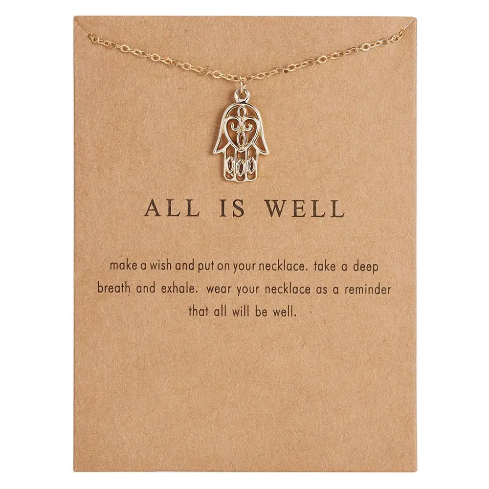 Ожерелье чокер золотого цвета All Is Well Hamsa Fatima короткое ожерелье с подвеской для