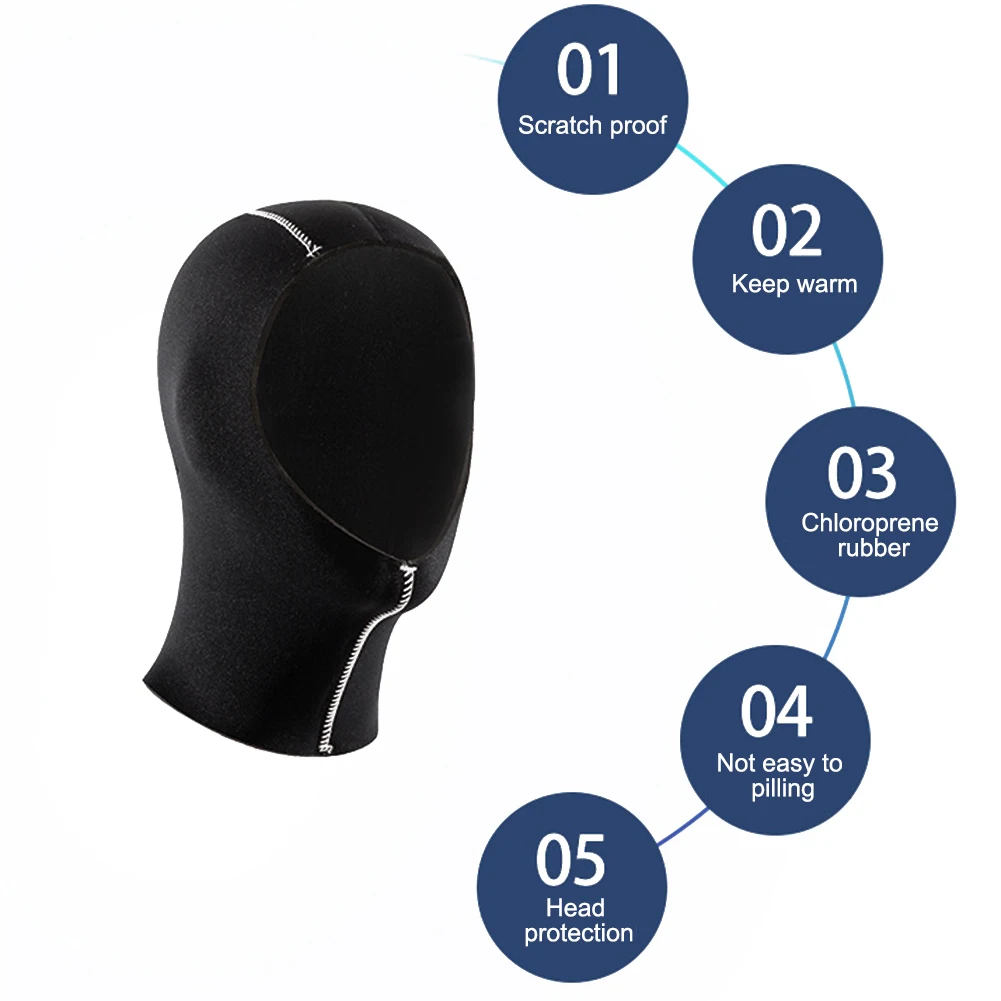 

3/5MM Neoprene Scuba Diving Hood with Shoulder Snorkeling Equipment Hat Cap Winter Swim Warm Wetsuit Spearfishing Equipment