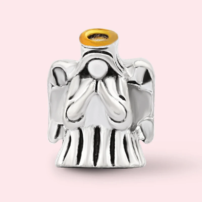 Античные серебряные шармы в виде маленького ангела подходят для браслетов и