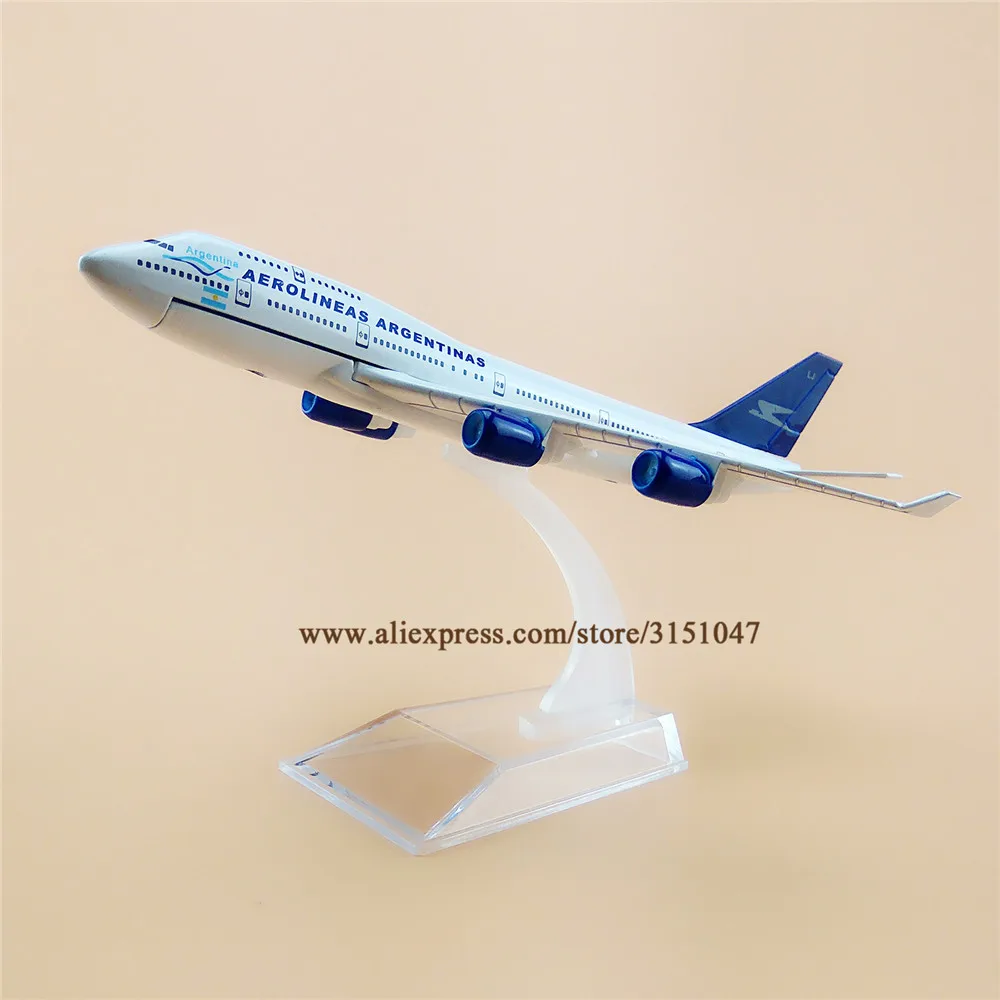 16 см авиационные самолеты из сплава серебристые авиакомпании Боинг 747 B747 400