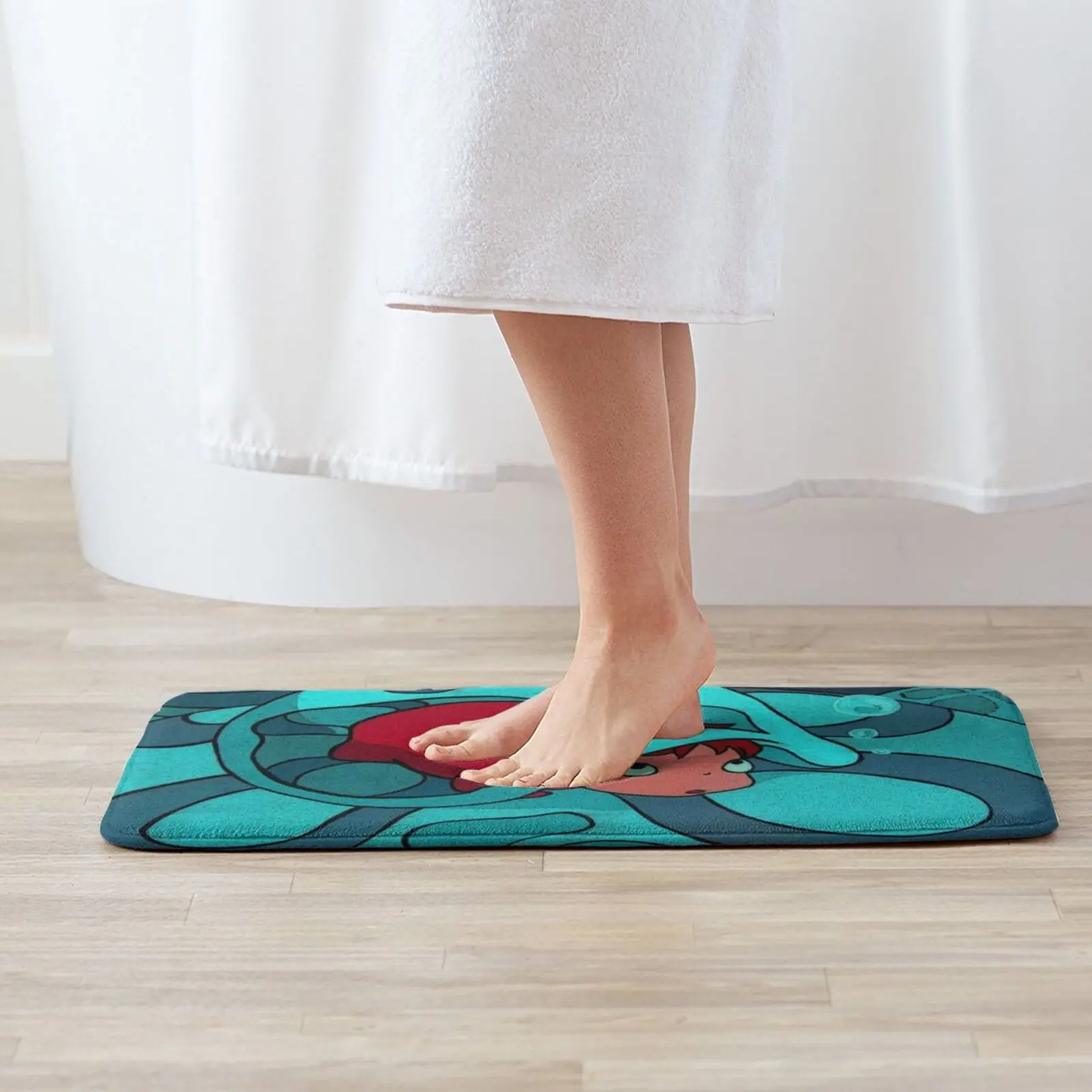 Понё прячусь в Медузе! Мягкий Нескользящий Коврик для ванной комнаты ковер