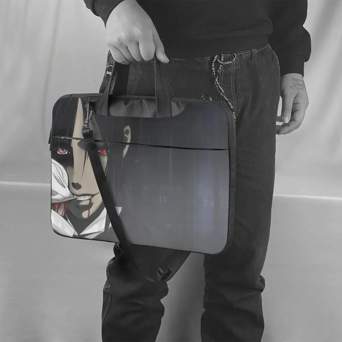 

Black Butler Laptop Bag Case Carry Kawaii Computer Bag Business With Handle Laptop Pouch