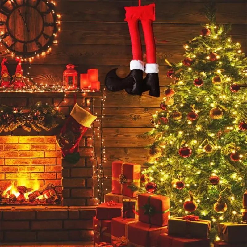 Рождественский эльф вор ножки Санты венки 52 см Рождественская елка