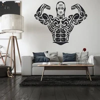 Power Man Wall Decal Living Room Bedroom Home Decor Vinyl Wall Sticker Workout Gym Fitness Sport Bodybuilding Wall Art S184
