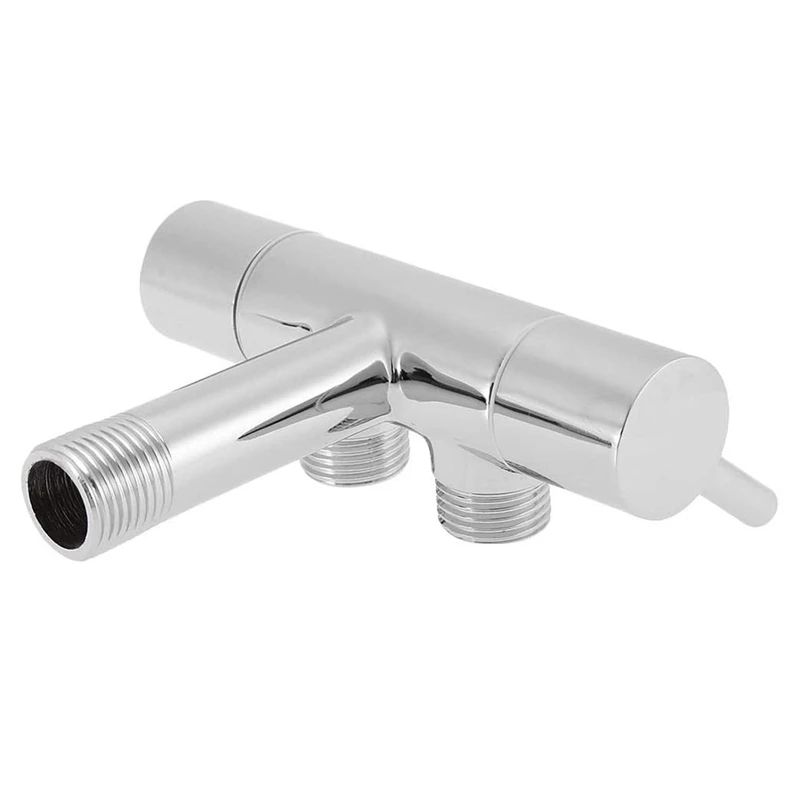 

Угловой хромированный настенный клапан для раковины G1/2, двойной выходной адаптер, регулируемый поток, для смесителей для ванной комнаты, ту...