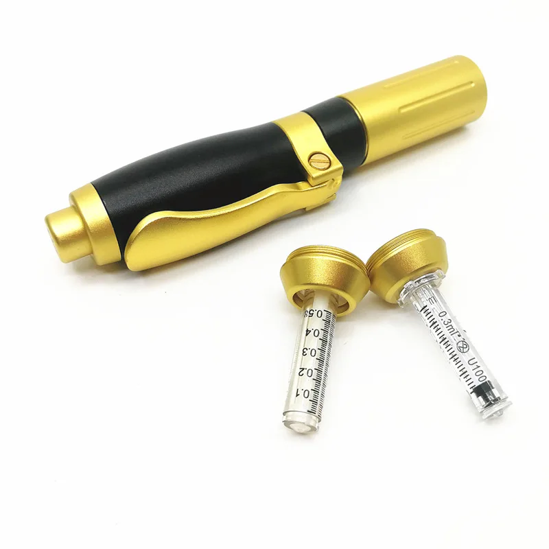 2 в 1 инъекционный пистолет Meso гиалуроновая ручка 0 3 мл и 5 головка Золотая