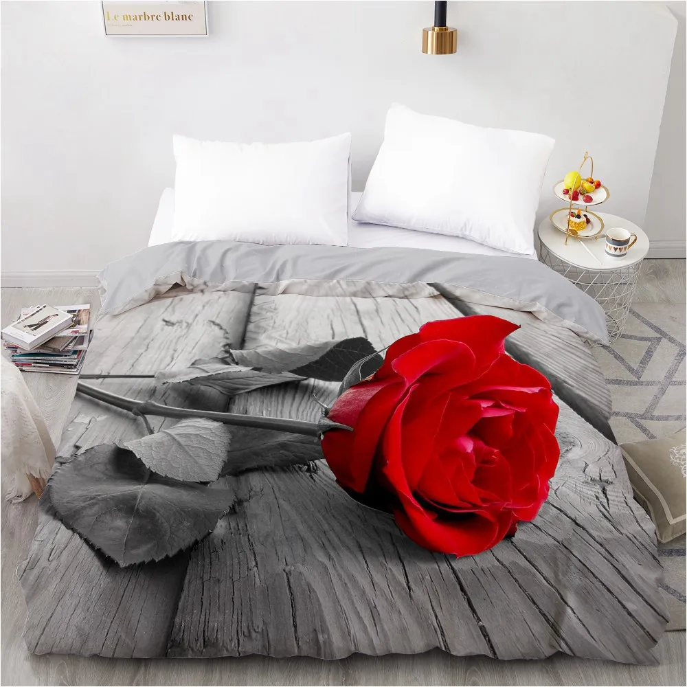 

3D пододеяльник на заказ 180x210 140x210 одеяло/Чехол-одеяло двойная полная королева постельные принадлежности для свадьбы цветок микрофибра