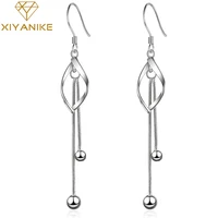 xiyanike 925 sterling silver handmade new trendy tassel crystal drop earrings for women charm ear jewelry couple gift