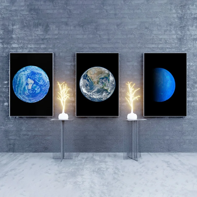 

Earth Canvas Painting HD Photography Cosmic Objects Posters And Prints Modular Wall Pictures For Room Modern Home Decoration