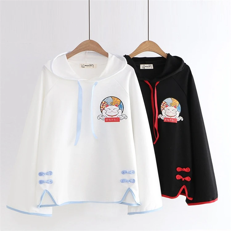 Merry Pretty Women Cartoon Print Harajuku Hooded Sweatshirts Winter Long Sleeve Drawstring Hoodies For Femme Tracksuits