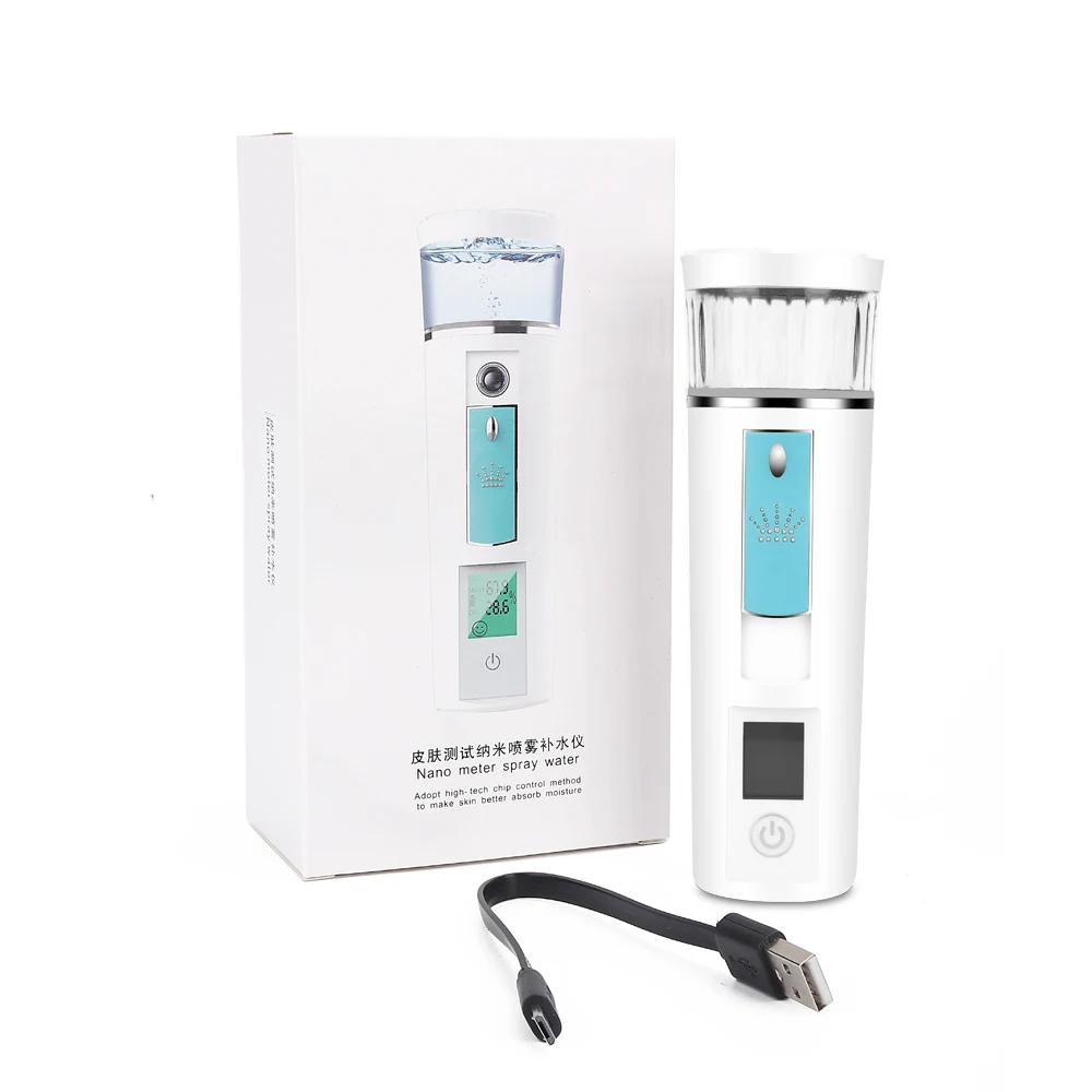 

3 In 1 Portable Facial Nano Mist Sprayer Handy Facial Steamer Skin Oil Moist Tester Chargeable Moisturizing Hydrating Humidifier