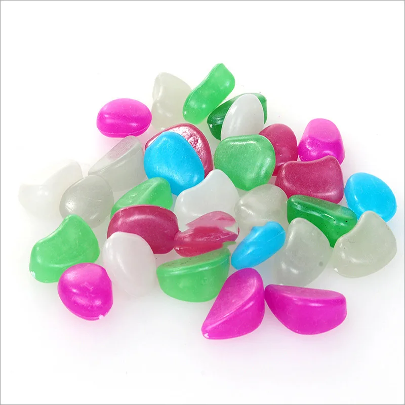 

100pcs Aquarium Glow Pebbles Glowing In The Dark Luminous Stones Home Garden Fish Tank Decor Christmas Fluorescent Decorative