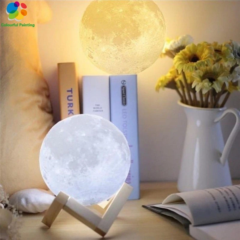 Горячая продажа 3D принт луна лампа светодиодный ночник креативный сенсорный