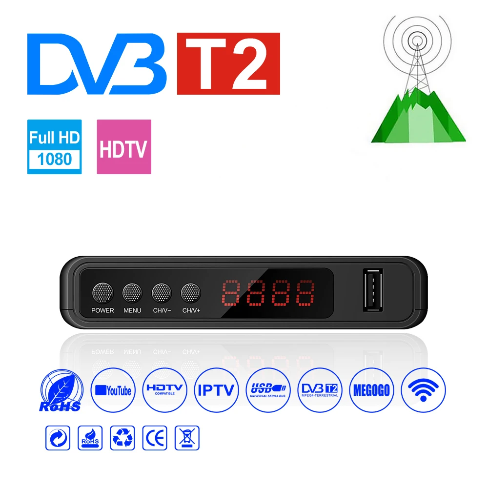 HD 1080P H.264 Бесплатный спутниковый ТВ приемник плеер DVB-T2 WiFi USB 2 0 DVB-T T2 ТВ-тюнер