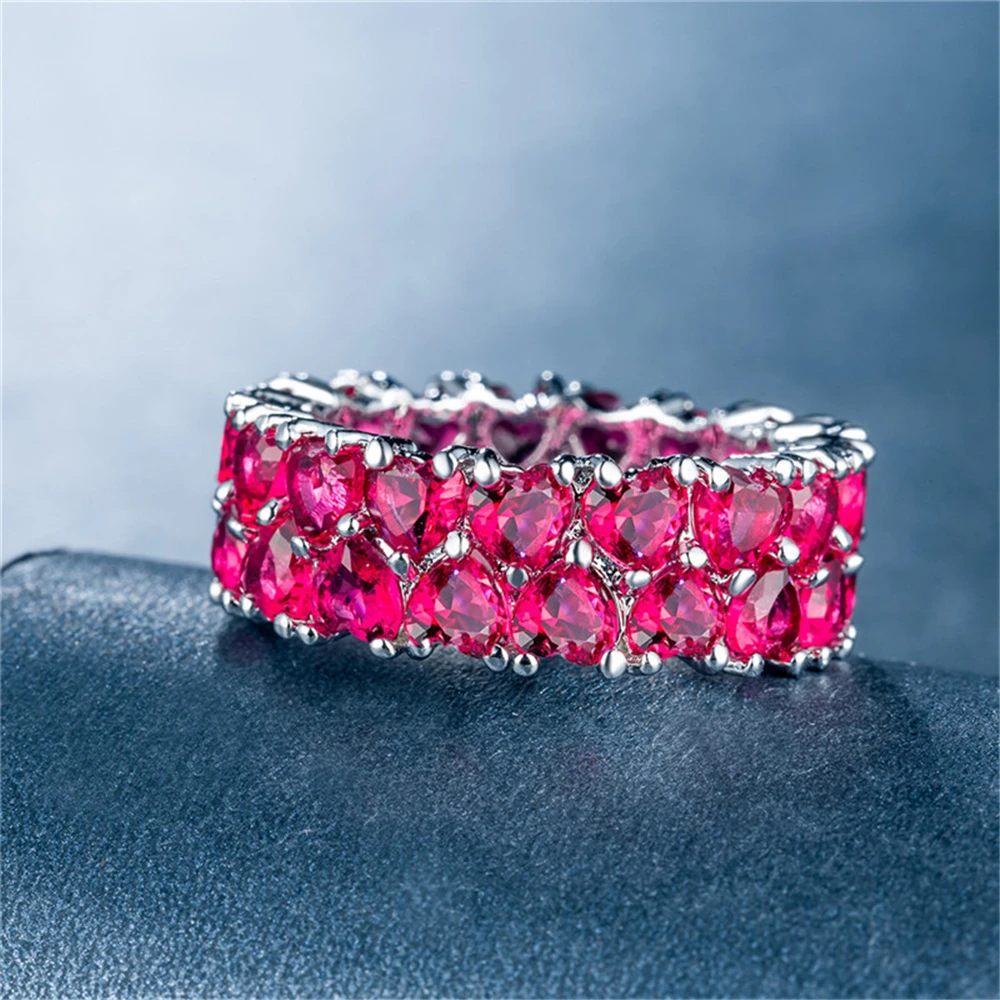 

Loredana Fashion Jewelry For Women.Romance Emerald Dream, Delicious Garnet Red,Blessing Of Light Lucency Zircon Wedding Ring