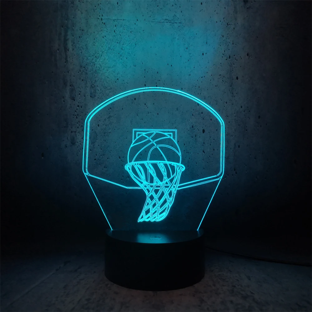 Баскетбольная спортивная корзина 3D лампа Ночной светильник светодиодный