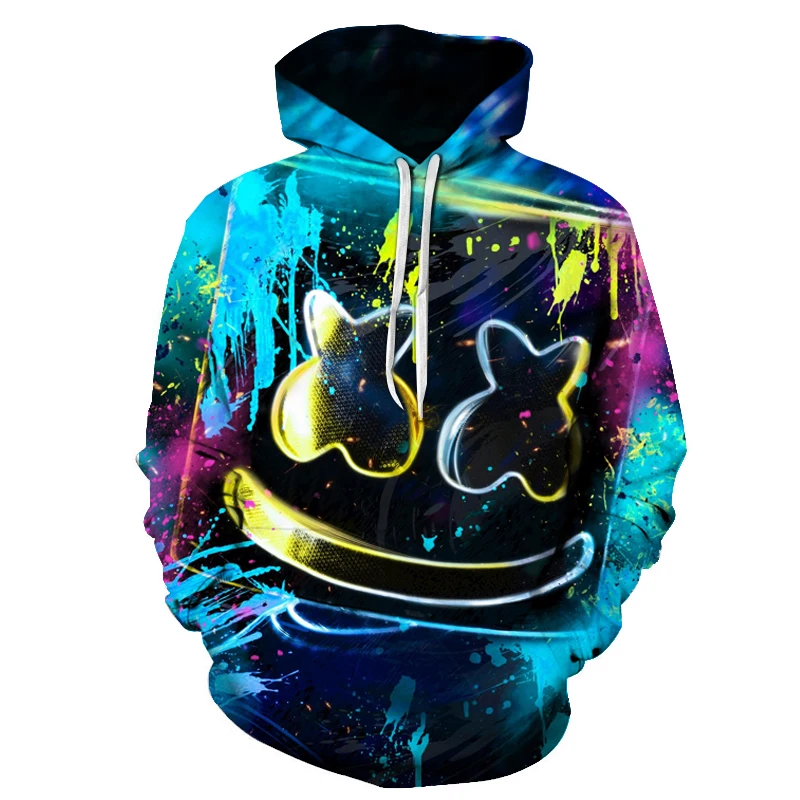 

New fashion casual men's hoodie sweatshirt 3D printing DJ street men's and women's clothing sweatshirt