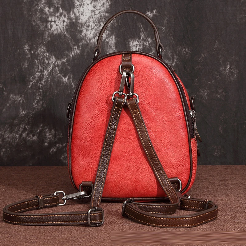 Женская Цветочная Дорожная сумка из натуральной воловьей кожи рюкзак удобный