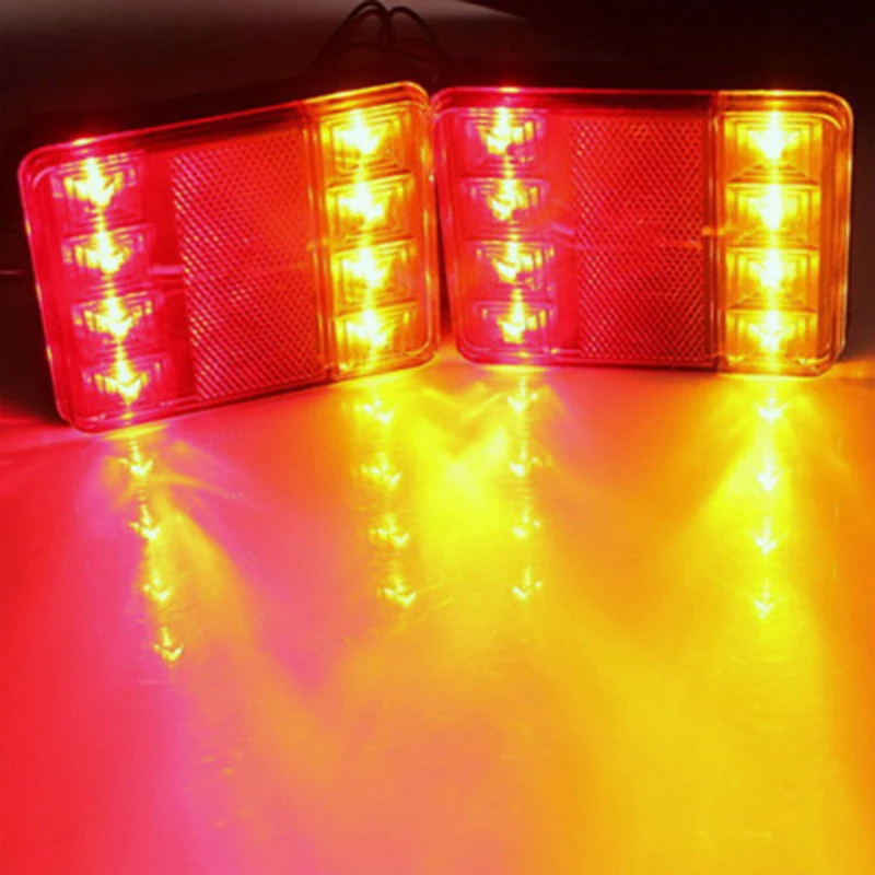 2 шт. Водонепроницаемый автомобиля 8LED хвост светильник на Лодочный Прицеп 12V