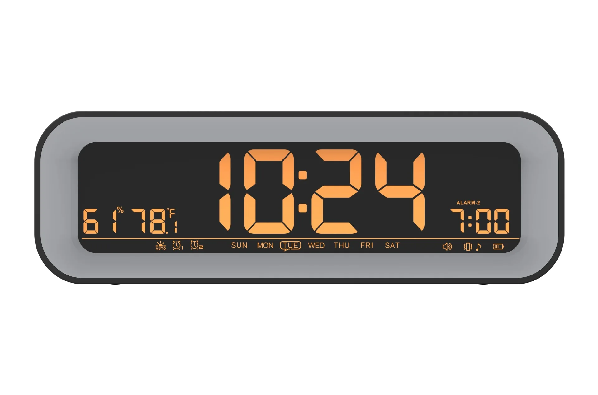 

Large LCD ScreenRadio Alarm Clock Temperature And Humidity Display