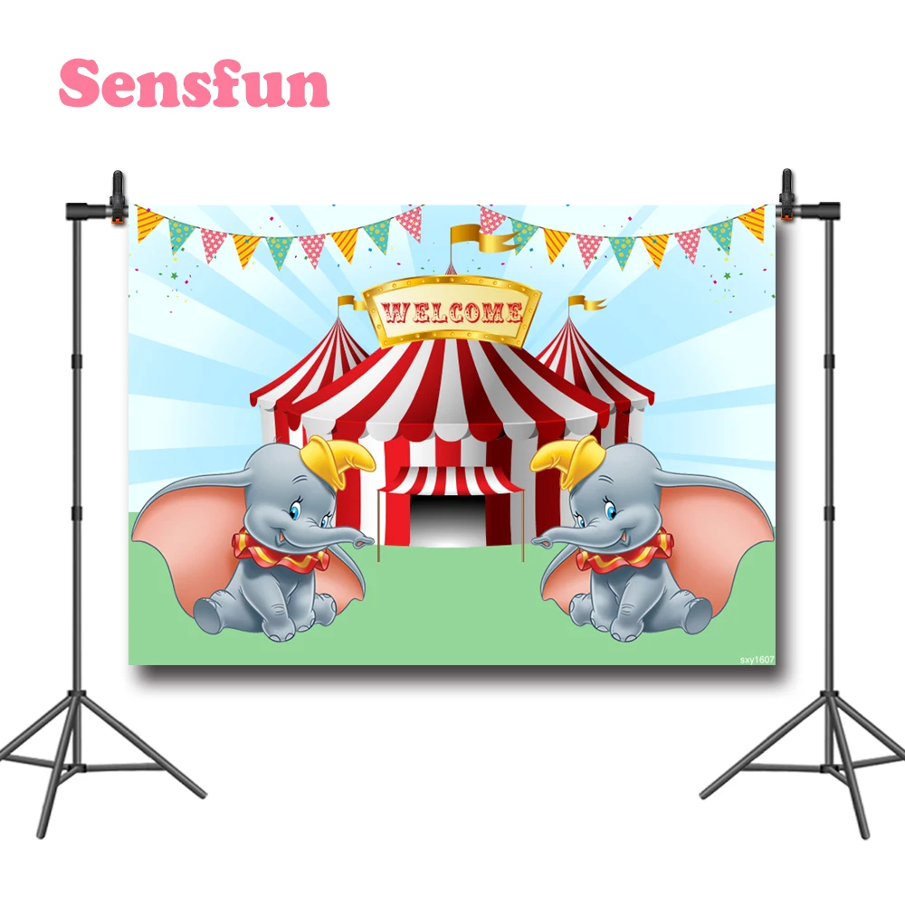Sensfun Dumbo вечерние цирковой карнавальный фон для фотосъемки новорожденных на день