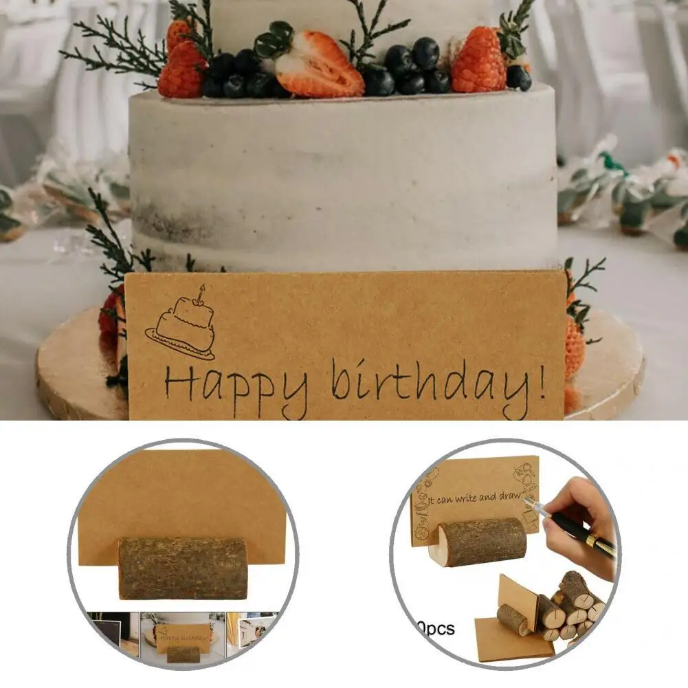 

Fashion 1 Set Creative Food Serving Number Card Stand Well Crafted Mini Logs Reusable Party Supplies