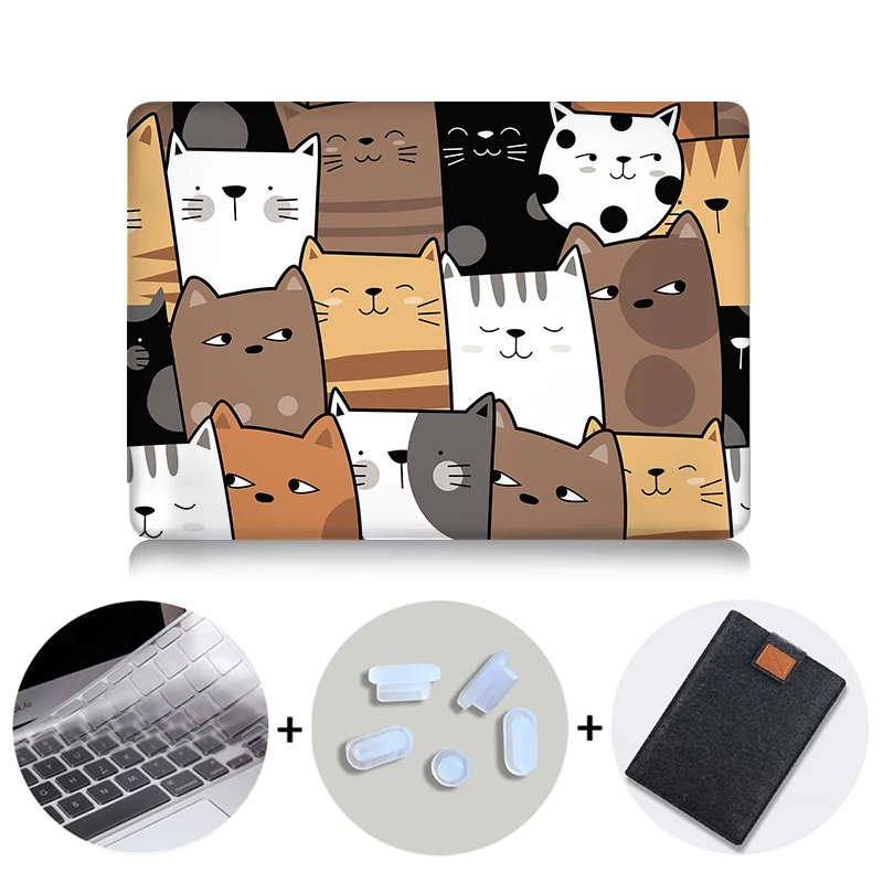 Чехол MTT для Macbook Air Pro retina 11, 12, 13, 15 дюймов, сенсорная панель, милый чехол с мультяшными животными для macbook Air 13,3, чехол для ноутбука - Цвет: MB01