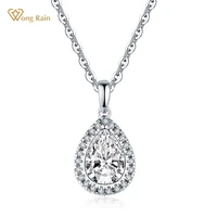wong rain classic 925 sterling silver water drop created moissanite diamonds gemstone pendant necklace engagement fine jewelry